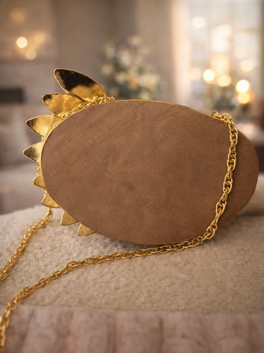 Mother of Pearl Shell Clutch Bag | Gold Leaf Evening Purse